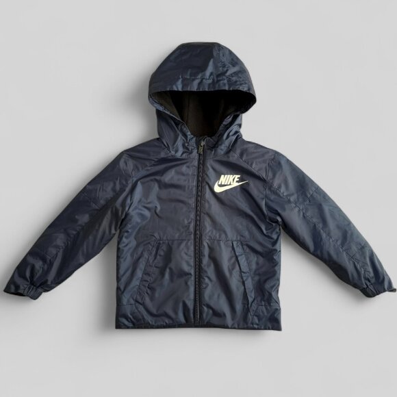 Nike 2T-3T Toddler Boy Lightweight Blue Jacket Fleece Lined Hooded Zip-Up - Picture 1 of 7